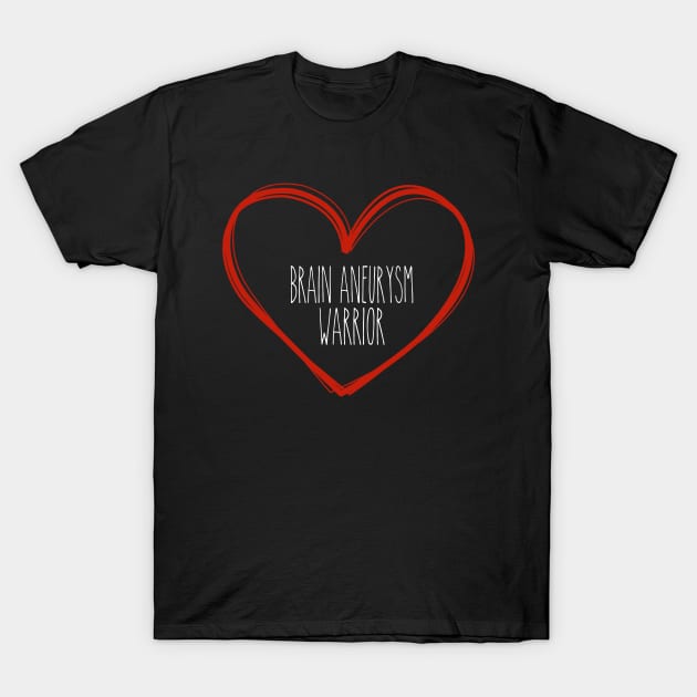 Brain Aneurysm Warrior Heart Support T-Shirt by MerchAndrey